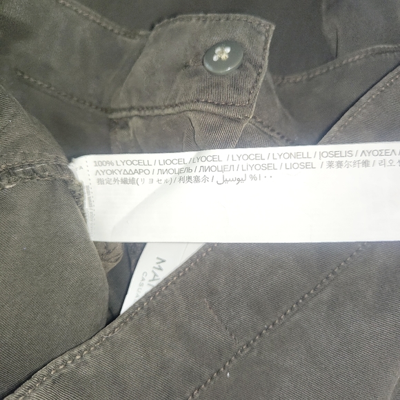 Mango Green Culottes Cropped Trousers Wide Leg High Waist Belted Size Small UK 8 - Picture 9 of 10